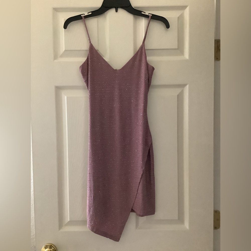 Light Pink Sparkly Mini Dress